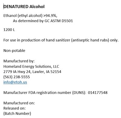 Denatured Alcohol Label 1200L.jpg Denatured Alcohol Label 1200L - Denatured Alcohol Label 1200L